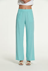 WASHED EFFECT RAYON FABRIC CAOTO TROUSERS